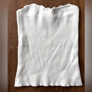 Aritzia Wilfred Cream Ribbed Top